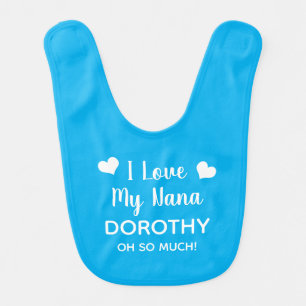 I Love My Nana Grandma & Grandchild Blue Baby Bib