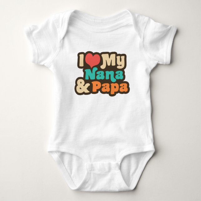 I Love My Nana & Papa Baby Bodysuit (Front)
