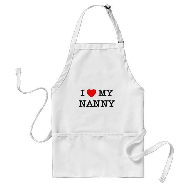 I Love My NANNY Adult Apron (Front)