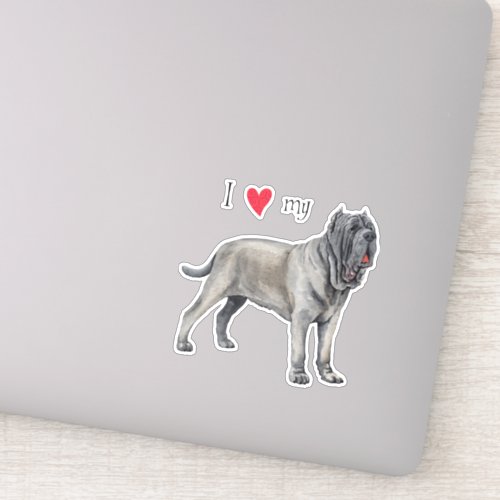 I Love my Neapolitan Mastiff Vinyl Sticker