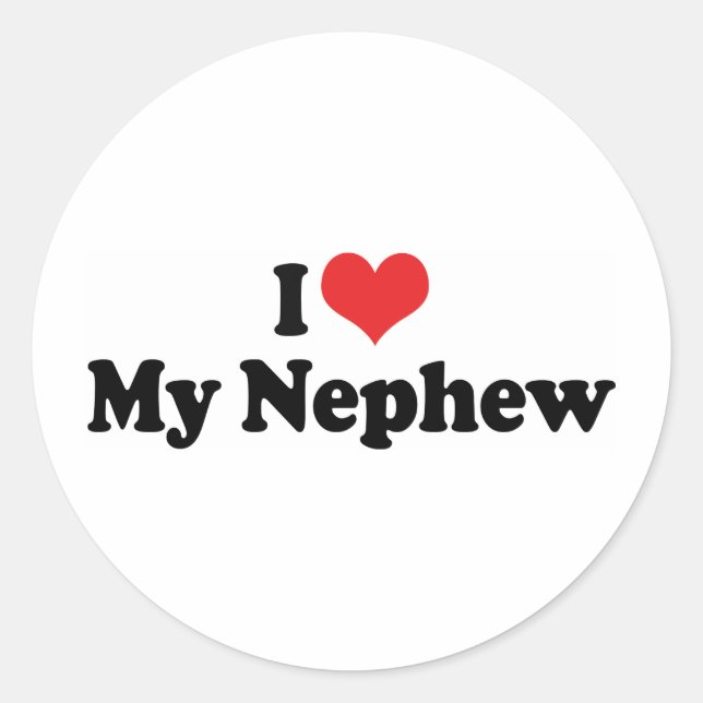 I Love My Nephew Classic Round Sticker (Front)