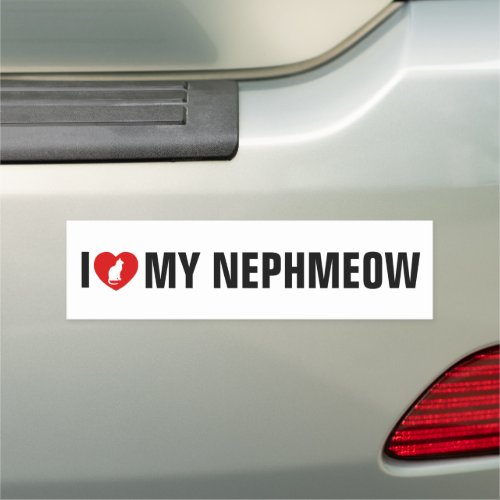 I Love My NephMeow Cat Lover Car Magnet