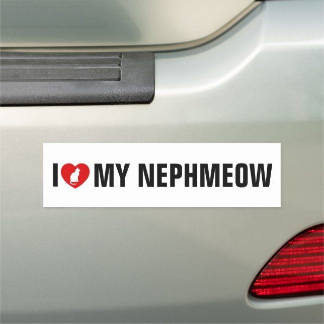 I Love My NephMeow Cat Lover Car Magnet (In Situ)