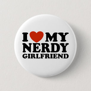 I Love My Nerdy Girlfriend Button