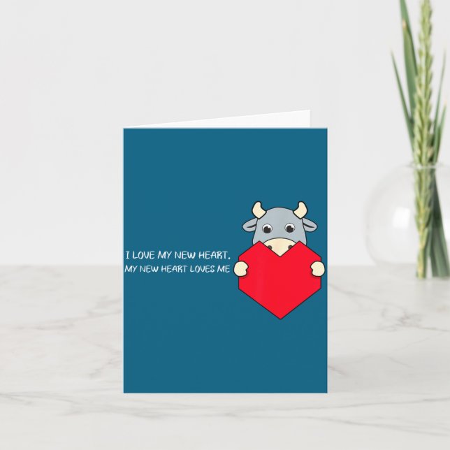 I Love My New Heart Loves Me Heart Health Awarenes Card (Front)