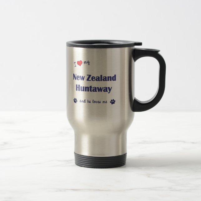 I Love My New Zealand Huntaway (Male Dog) Travel Mug (Right)