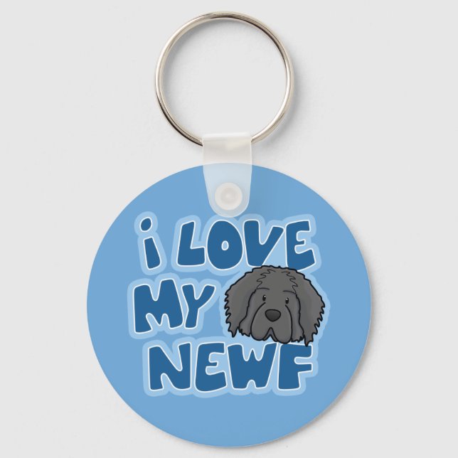 I Love My Newf Keychain (Front)