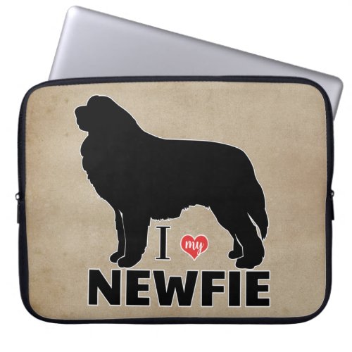 I Love my Newfie Newfoundland Dog Breed Laptop Sleeve