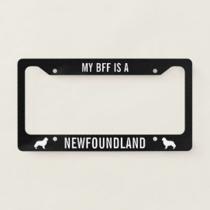 I Love My Newfoundland   Dog Silhouettes Custom License Plate Frame