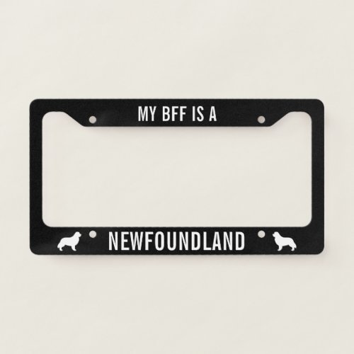 I Love My Newfoundland  Dog Silhouettes Custom License Plate Frame