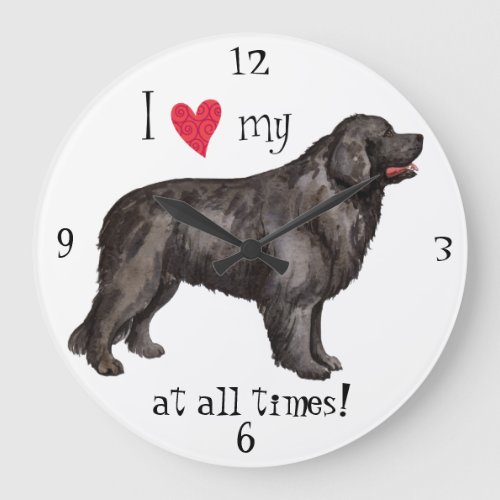 I Love my Newfoundland Large Clock