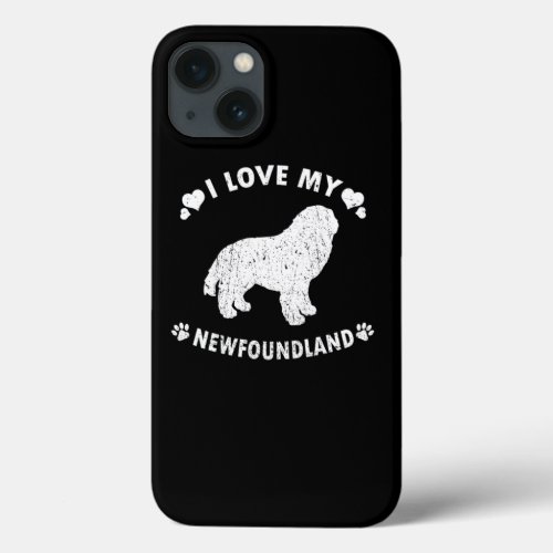 I Love My Newfoundland Puppy Dog Gift Idea iPhone 13 Case