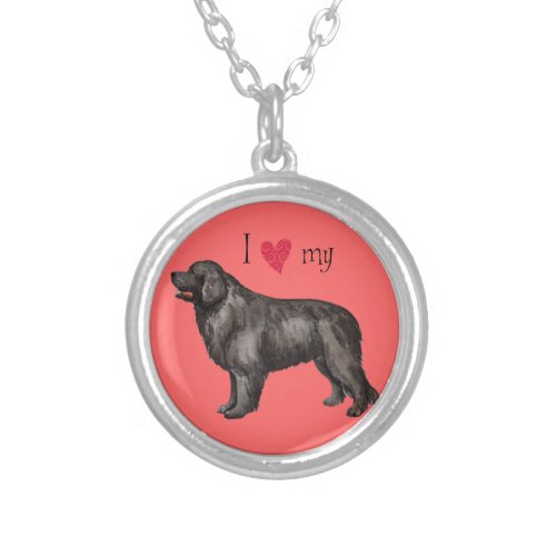 I Love my Newfoundland Silver Plated Necklace
