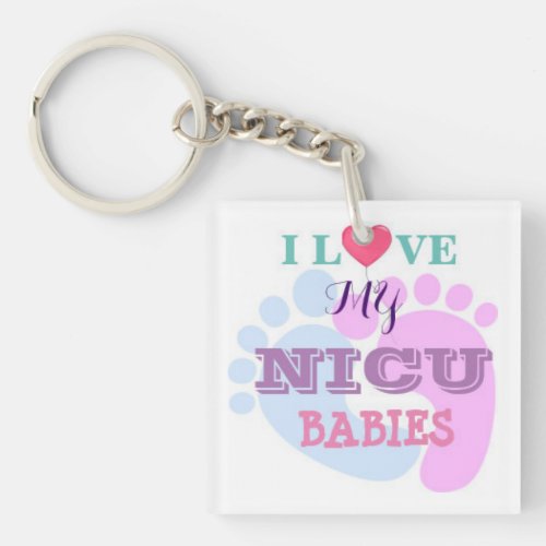 I Love My NICU Babies Keychain