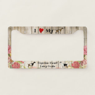 I Love my Nigerian Dwarf Dairy Goats - Floral License Plate Frame