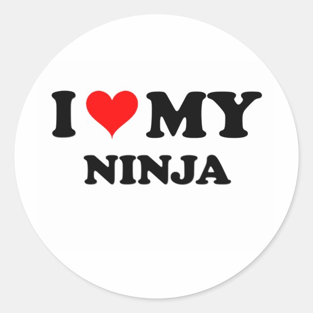 I Love My Ninja Classic Round Sticker (Front)