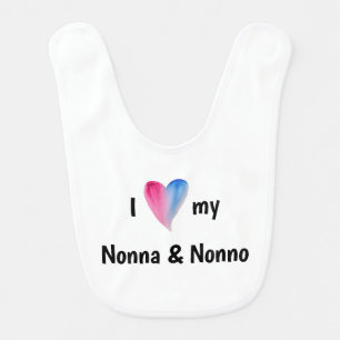 I Love My Nonna and Nonno Baby Bib