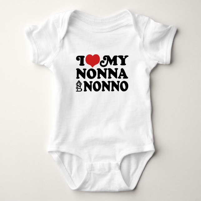 I Love My Nonna and Nonno Baby Bodysuit (Front)