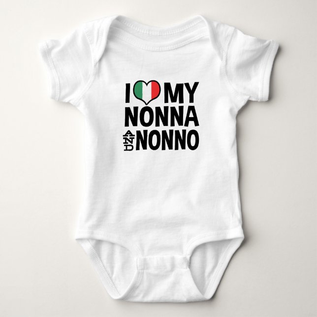 I Love My Nonna and Nonno Baby Bodysuit (Front)