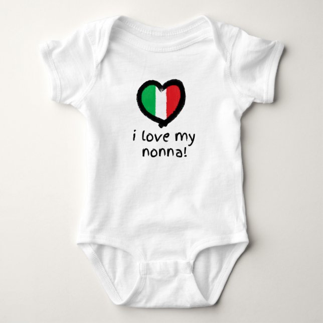 I Love My Nonna Italian Baby Bodysuit Shirt (Front)