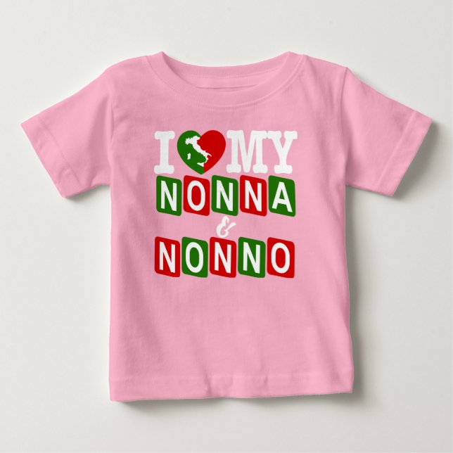 I Love My Nonna & Nonno Baby T-Shirt (Front)