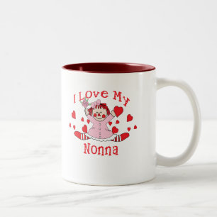 I love My Nonna Rag Doll & Hearts Two-Tone Coffee Mug