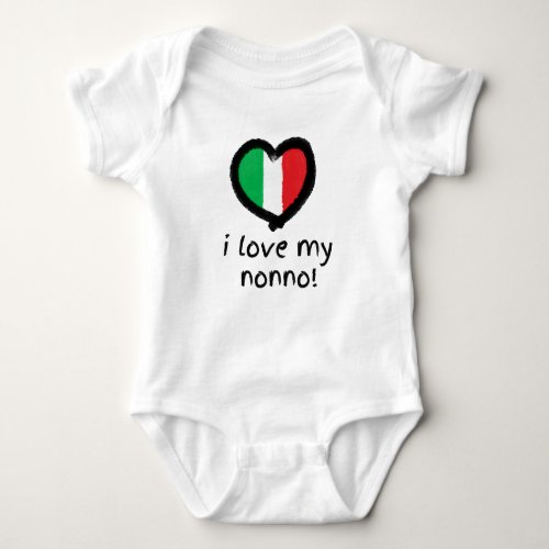 I Love My Nonno Italian Baby Bodysuit Shirt