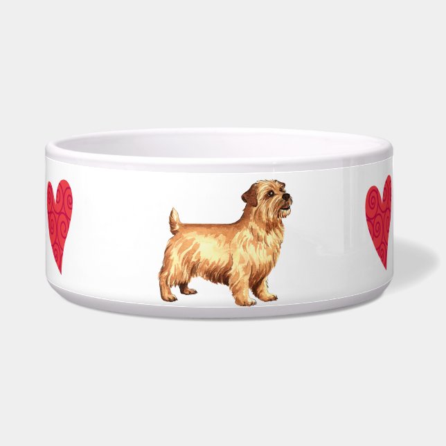 I Love my Norfolk Terrier Bowl (Right)