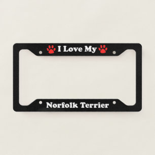 I Love My Norfolk Terrier Dog License Plate Frame