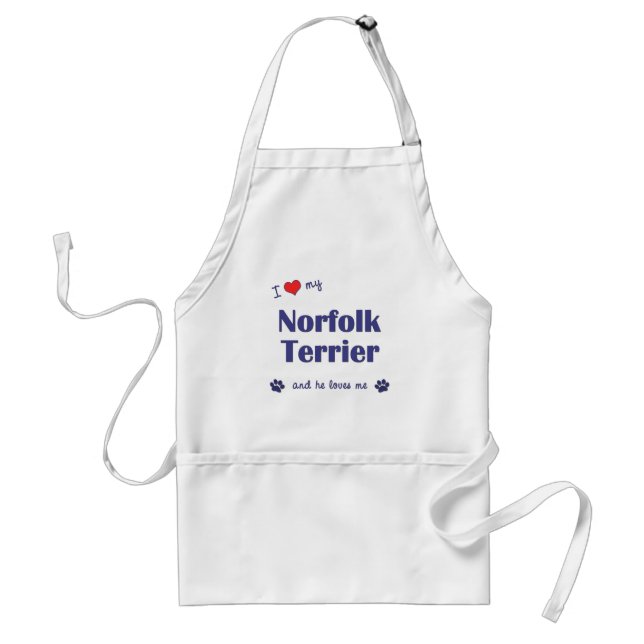 I Love My Norfolk Terrier (Male Dog) Adult Apron (Front)
