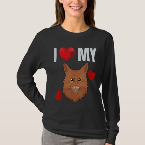 I Love My Norwegian  American Longhair Coon Forest T_Shirt