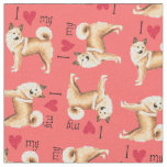 I Love my Norwegian Buhund Fabric