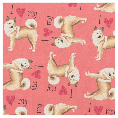 I Love my Norwegian Buhund Fabric