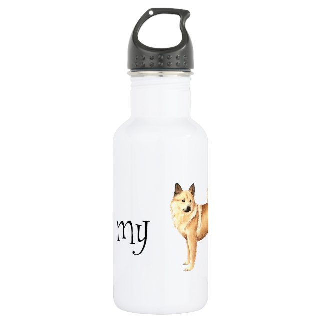 I Love my Norwegian Buhund Stainless Steel Water Bottle (Front)