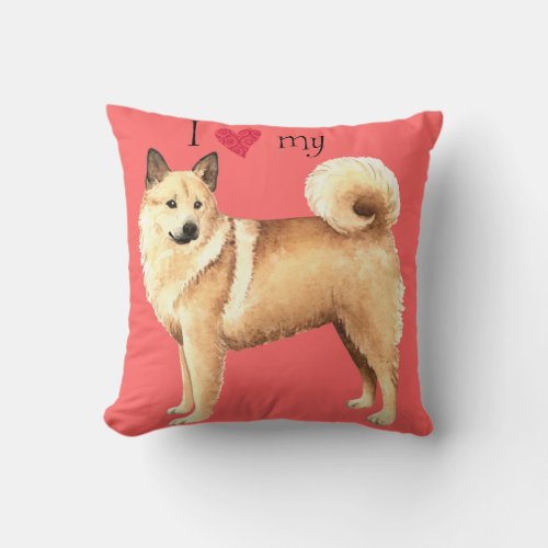 I Love my Norwegian Buhund Throw Pillow