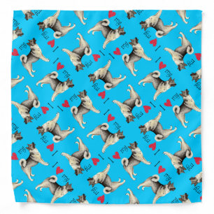 I Love my Norwegian Elkhound Bandana