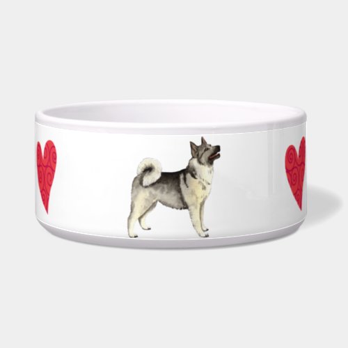 I Love my Norwegian Elkhound Bowl