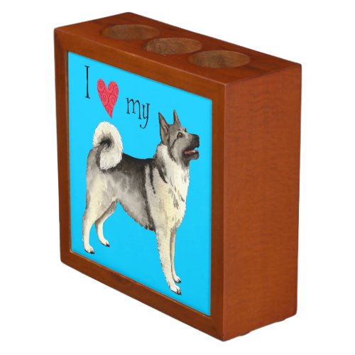 I Love my Norwegian Elkhound Desk Organizer