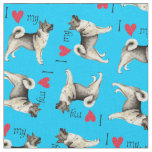 I Love my Norwegian Elkhound Fabric