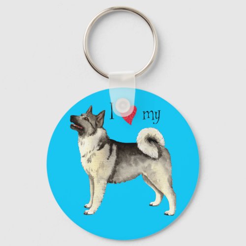 I Love my Norwegian Elkhound Keychain