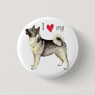 I Love my Norwegian Elkhound Pinback Button