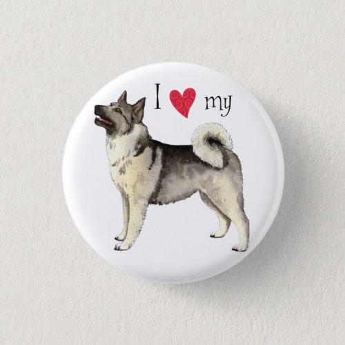 I Love my Norwegian Elkhound Pinback Button