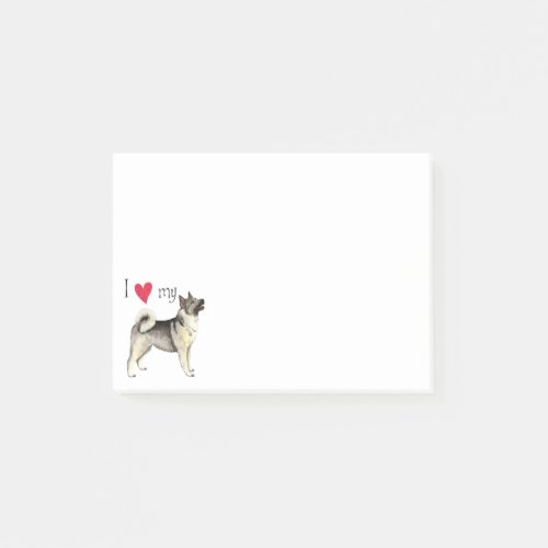 I Love my Norwegian Elkhound Post_it Notes