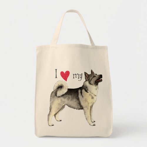 I Love my Norwegian Elkhound Tote Bag