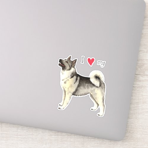 I Love my Norwegian Elkhound Vinyl Sticker