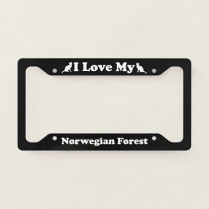 I Love My Norwegian Forest Cat License Plate Frame