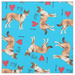 I Love my Norwegian Lundehund Fabric