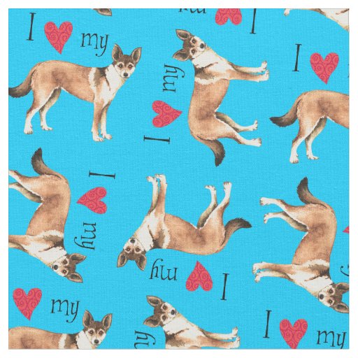 I Love my Norwegian Lundehund Fabric