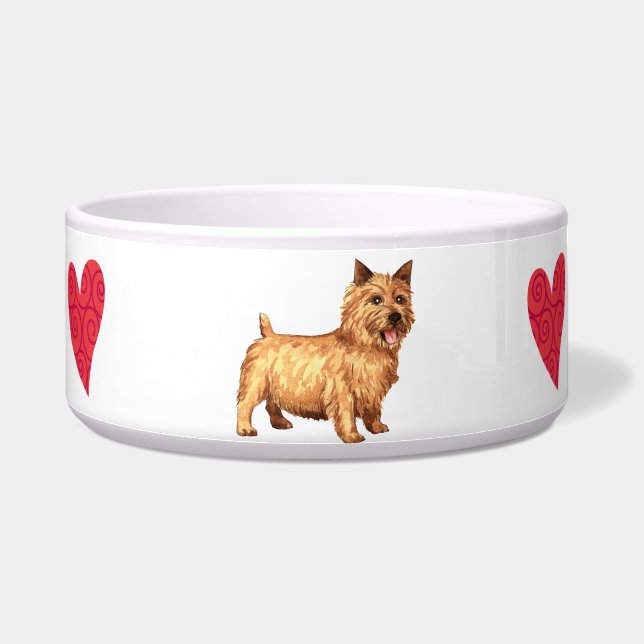 I Love my Norwich Terrier Bowl (Right)