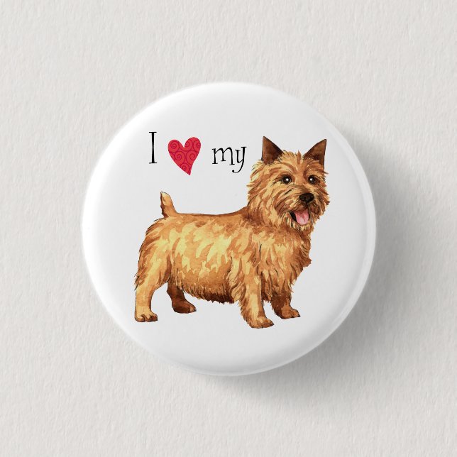 I Love my Norwich Terrier Button (Front)